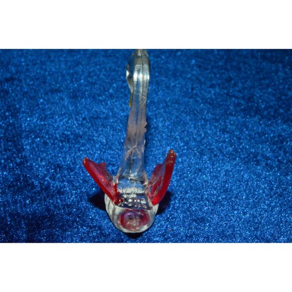 Vintage Plastic Swan Figure Miniature Lucite Clear Red Acrylic Trinket Hong Kong - Picture 2 of 10